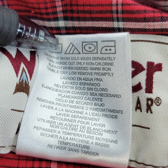 Wrangler Mens XXL Rugged Wear  Plaid Long Sleeve Front Pockets Button Down Shirt - Picture 6 of 9